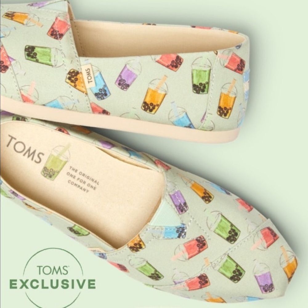 Limited Edition TOMS Green Matcha Boba Tea Print